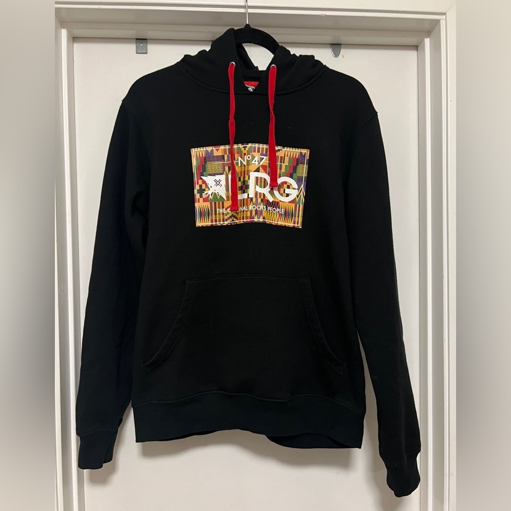 Men's LRG Lifted Research Group Black No. 47 Hoodie Front Pouch - size M